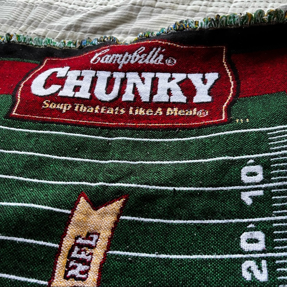Campbells Chunky Super Bowl XL decorative blanket gridiron NFL AFC NFC - Picture 2 of 5